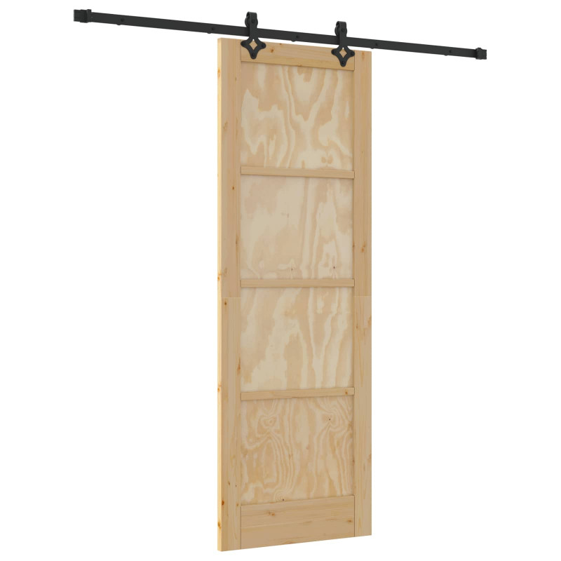 Drzwi przesuwne Naturalny i czarny 73,5 x 211 cm