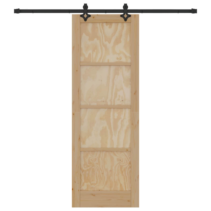 Drzwi przesuwne Naturalny i czarny 73,5 x 211 cm