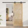 Drzwi przesuwne Naturalny i czarny 83 x 202 cm