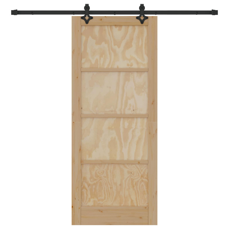 Drzwi przesuwne Naturalny i czarny 83 x 202 cm
