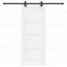 Drzwi przesuwne biały i czarny 83 x 202 cm Lite drewno sosnowe