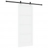 Drzwi przesuwne biały i czarny 83 x 202 cm Lite drewno sosnowe