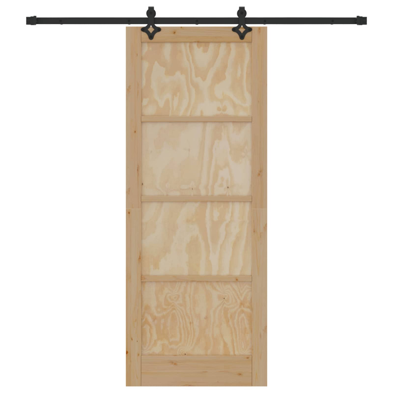 Drzwi przesuwne Naturalny i czarny 83 x 211 cm