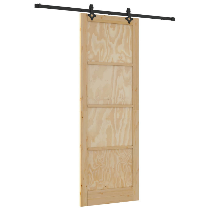 Drzwi przesuwne Naturalny i czarny 83 x 232 cm