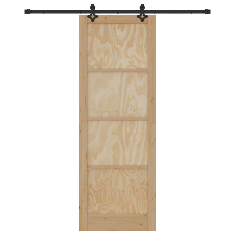 Drzwi przesuwne Naturalny i czarny 83 x 232 cm