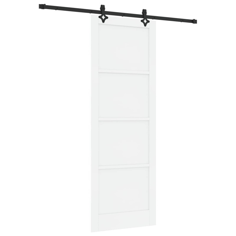 Drzwi przesuwne biały i czarny 83 x 232 cm Lite drewno sosnowe
