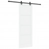 Drzwi przesuwne biały i czarny 83 x 232 cm Lite drewno sosnowe