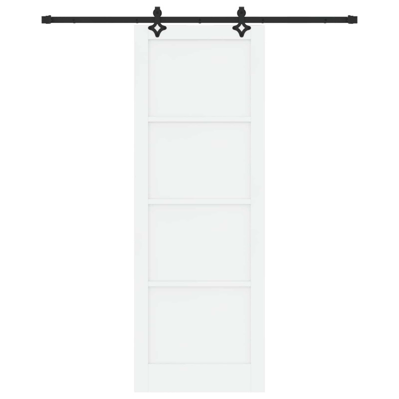Drzwi przesuwne biały i czarny 83 x 232 cm Lite drewno sosnowe