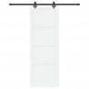 Drzwi przesuwne biały i czarny 83 x 232 cm Lite drewno sosnowe