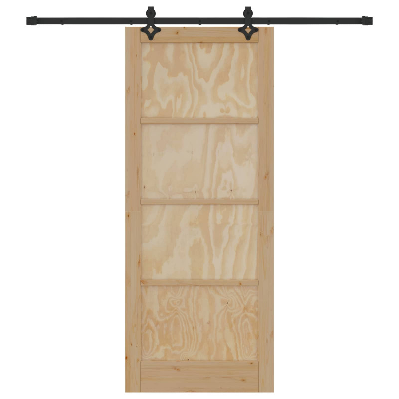 Drzwi przesuwne Naturalny i czarny 86 x 211 cm