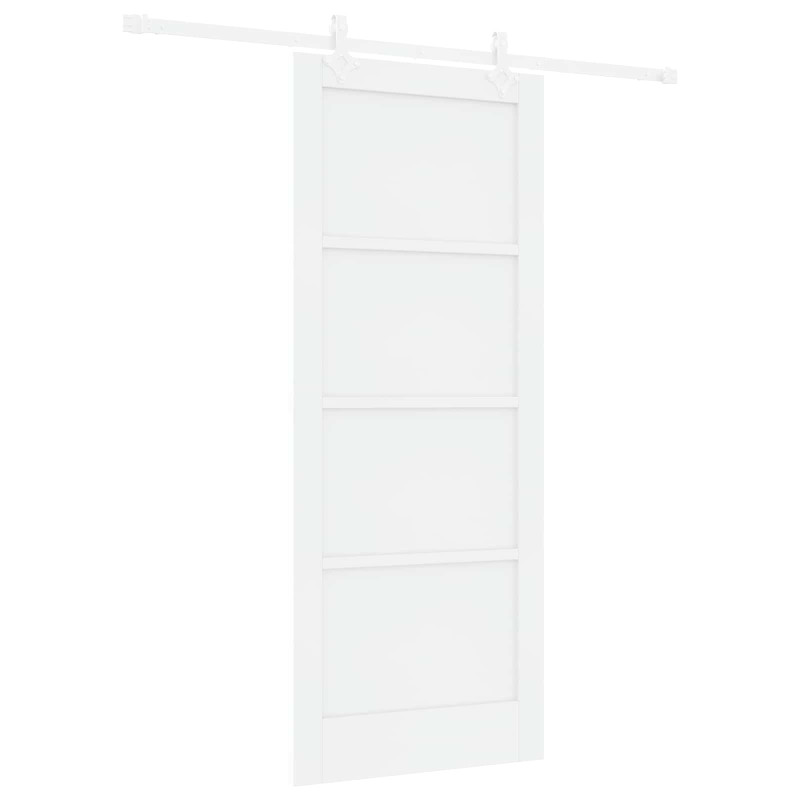 Drzwi przesuwne Biały 83 x 202 cm Lite drewno sosnowe