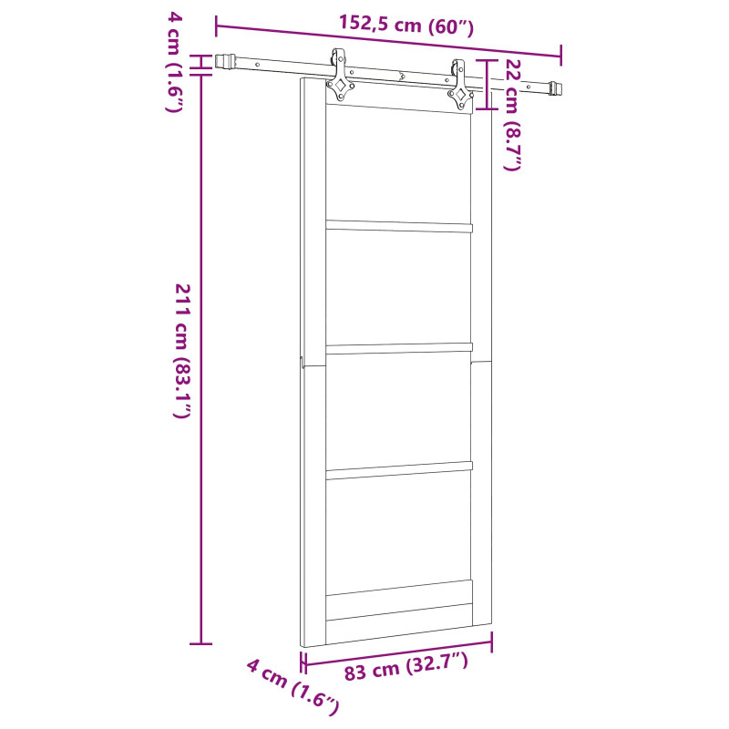 Drzwi przesuwne ORKDAL naturalny 83 x 211 cm