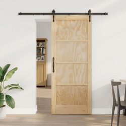 Drzwi przesuwne ORKDAL Naturalny i czarny 83 x 202 cm