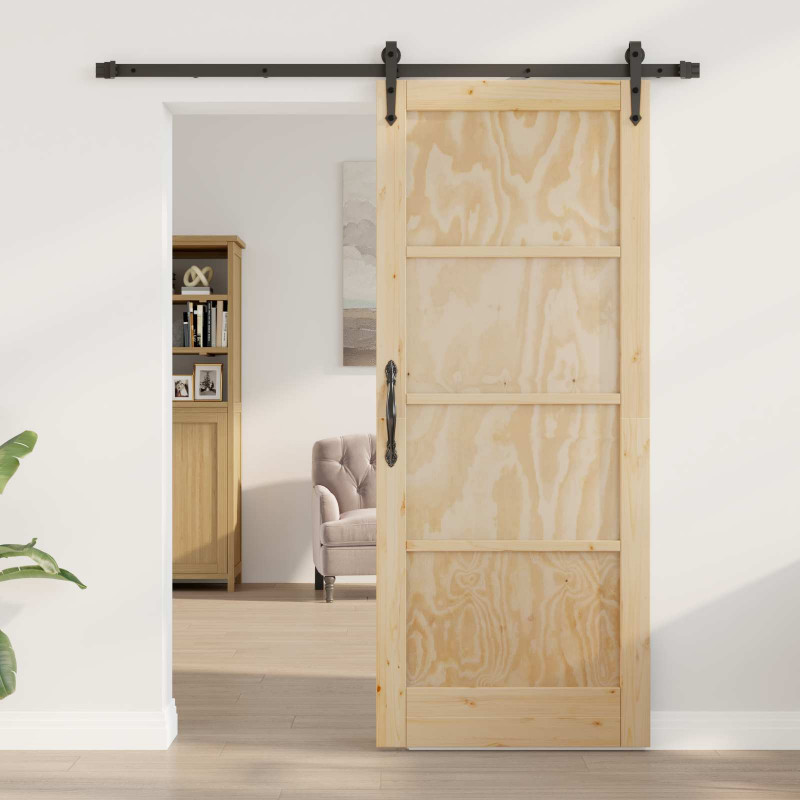 Drzwi przesuwne ORKDAL Naturalny i czarny 83 x 202 cm