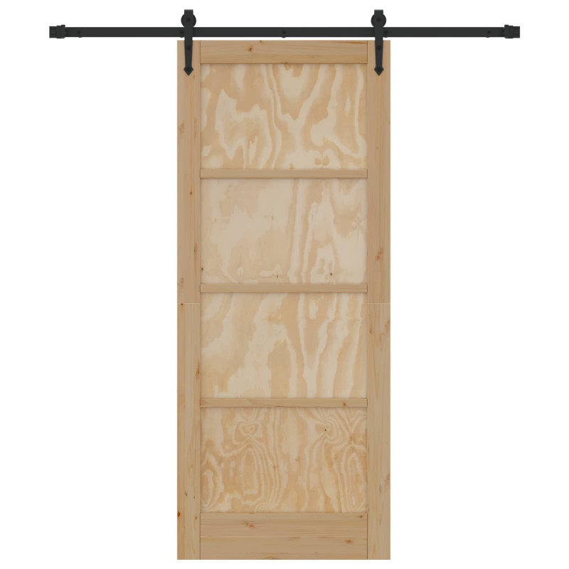 Drzwi przesuwne ORKDAL Naturalny i czarny 83 x 202 cm