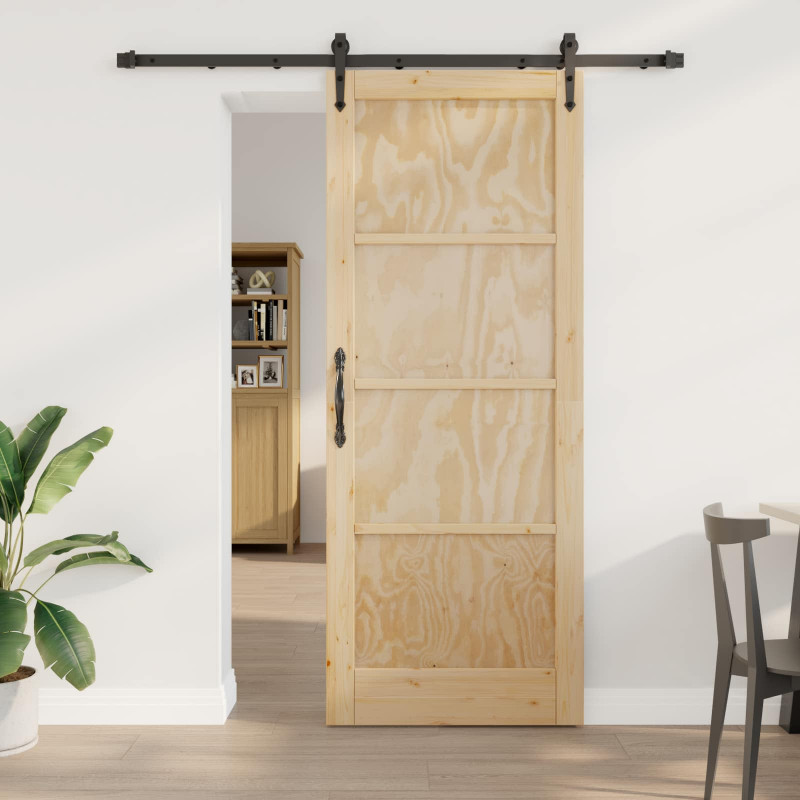 Drzwi przesuwne ORKDAL Naturalny i czarny 83 x 211 cm