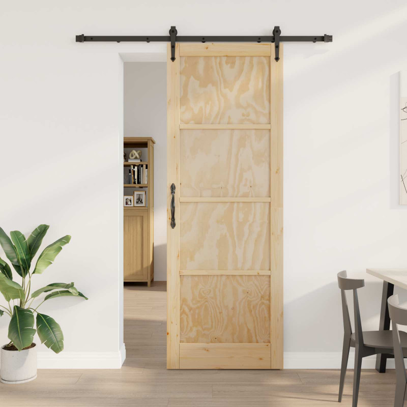 Drzwi przesuwne ORKDAL Naturalny i czarny 83 x 232 cm