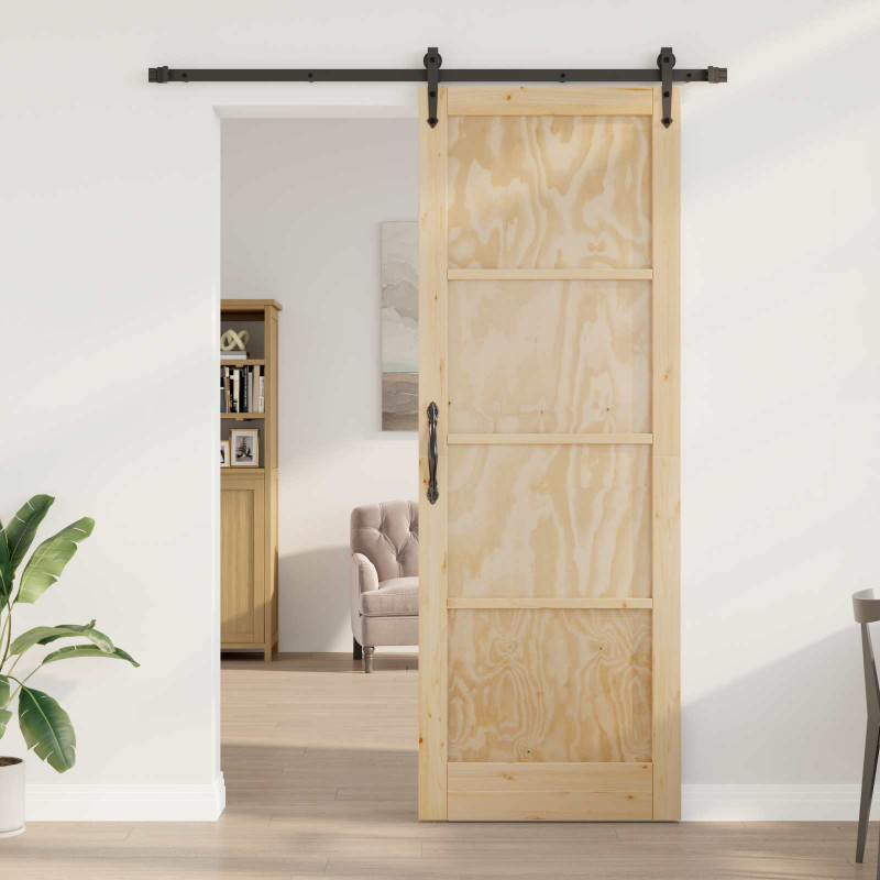 Drzwi przesuwne ORKDAL Naturalny i czarny 83 x 232 cm