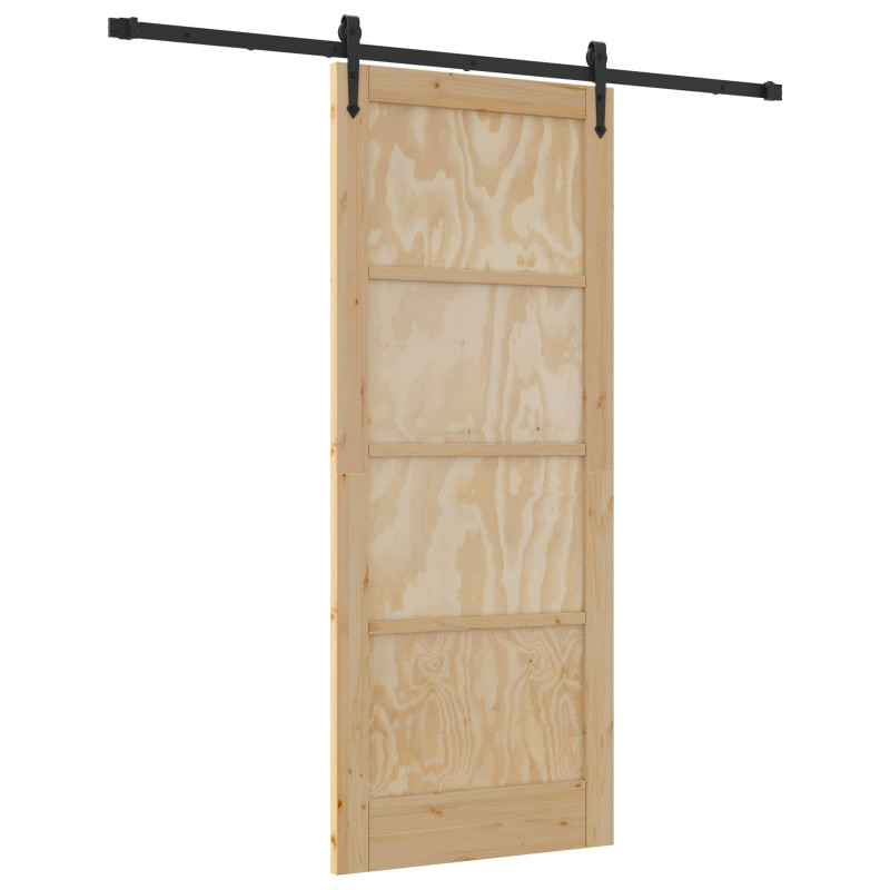 Drzwi przesuwne ORKDAL Naturalny i czarny 83 x 202 cm