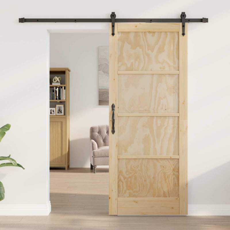 Drzwi przesuwne ORKDAL Naturalny i czarny 83 x 202 cm