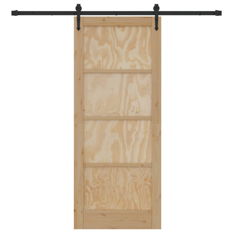 Drzwi przesuwne ORKDAL Naturalny i czarny 83 x 202 cm