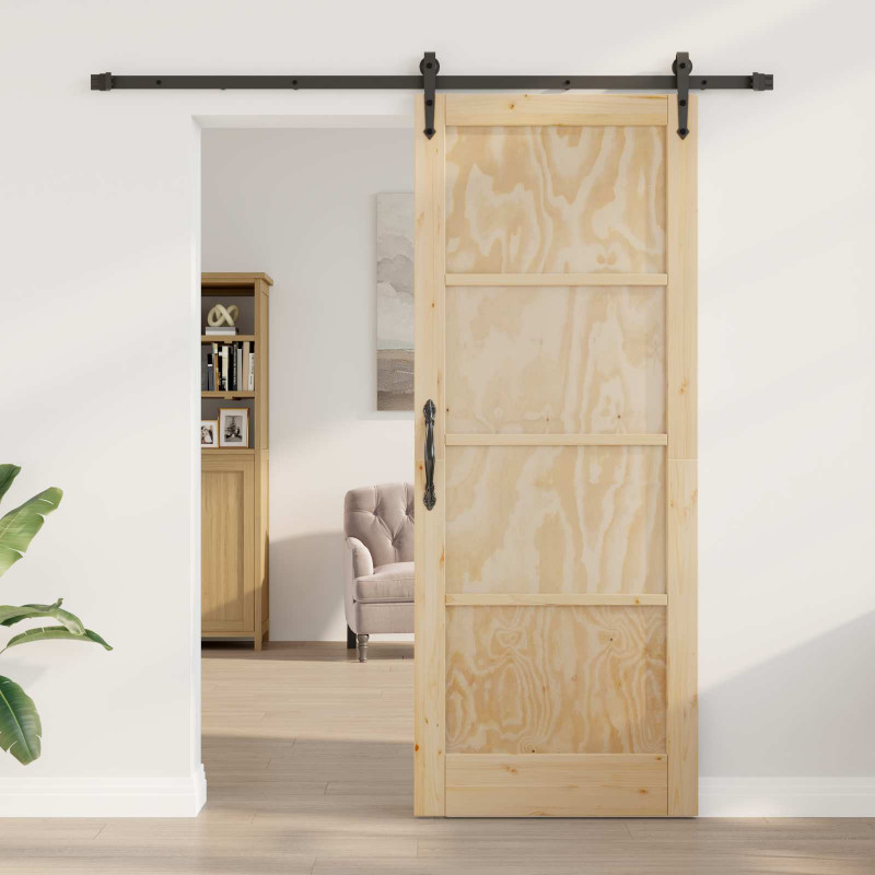 Drzwi przesuwne ORKDAL Naturalny i czarny 83 x 211 cm