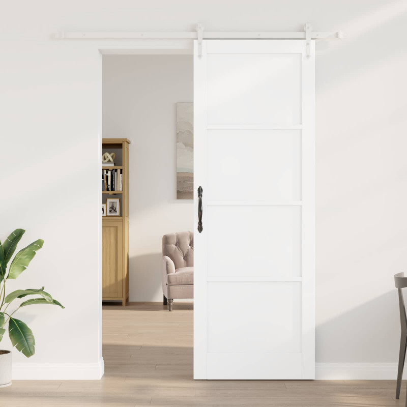 Drzwi przesuwne ORKDAL Biały 83 x 232 cm Lite drewno sosnowe