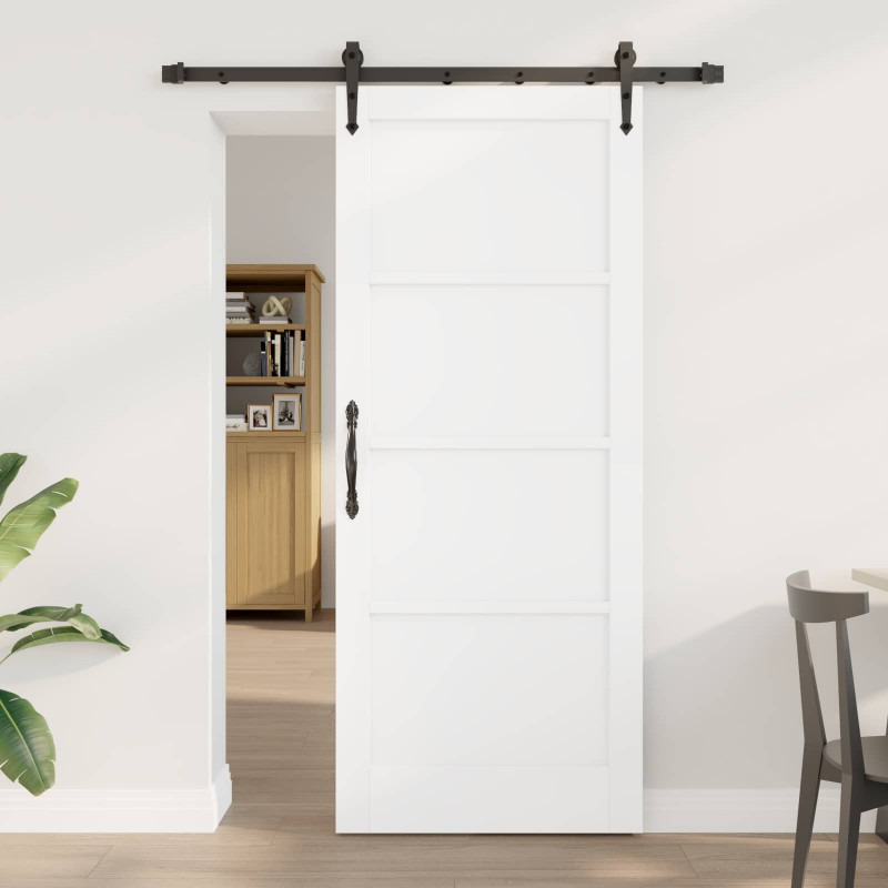 Drzwi przesuwne ORKDAL Biały 83 x 202 cm Lite drewno sosnowe