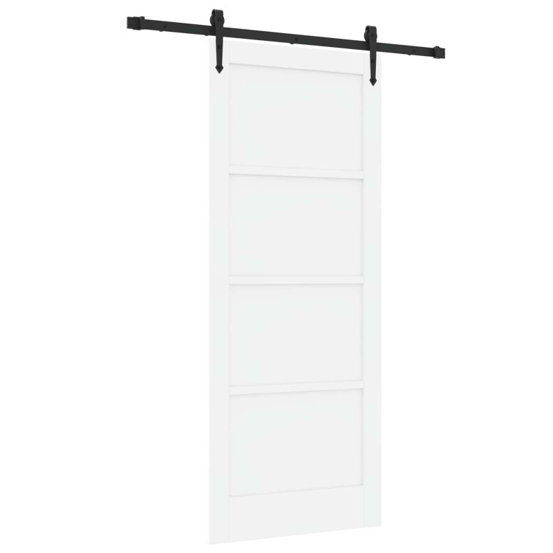 Drzwi przesuwne ORKDAL Biały 83 x 202 cm Lite drewno sosnowe