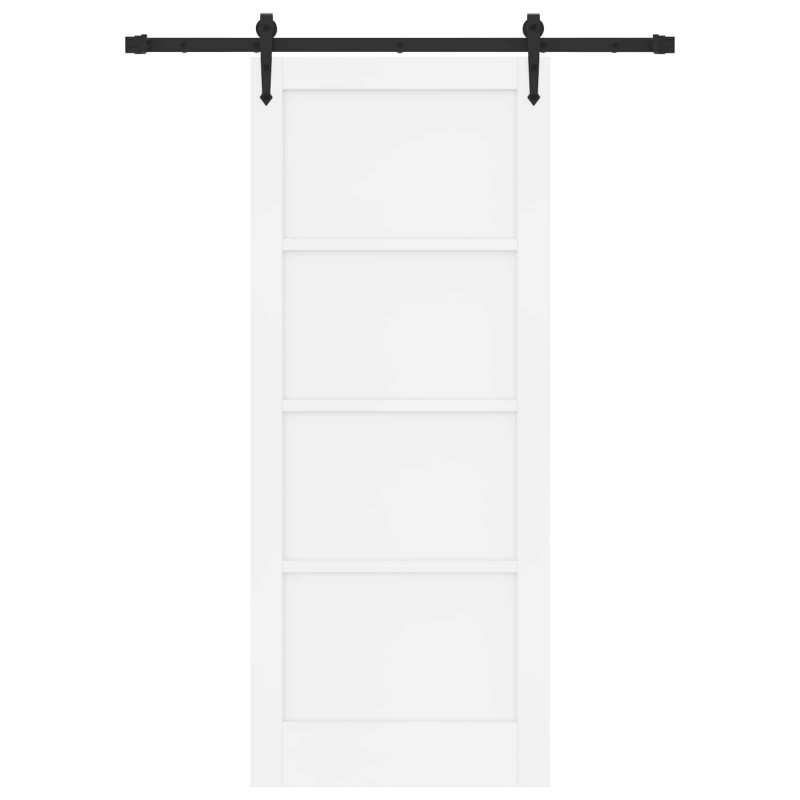 Drzwi przesuwne ORKDAL Biały 83 x 202 cm Lite drewno sosnowe