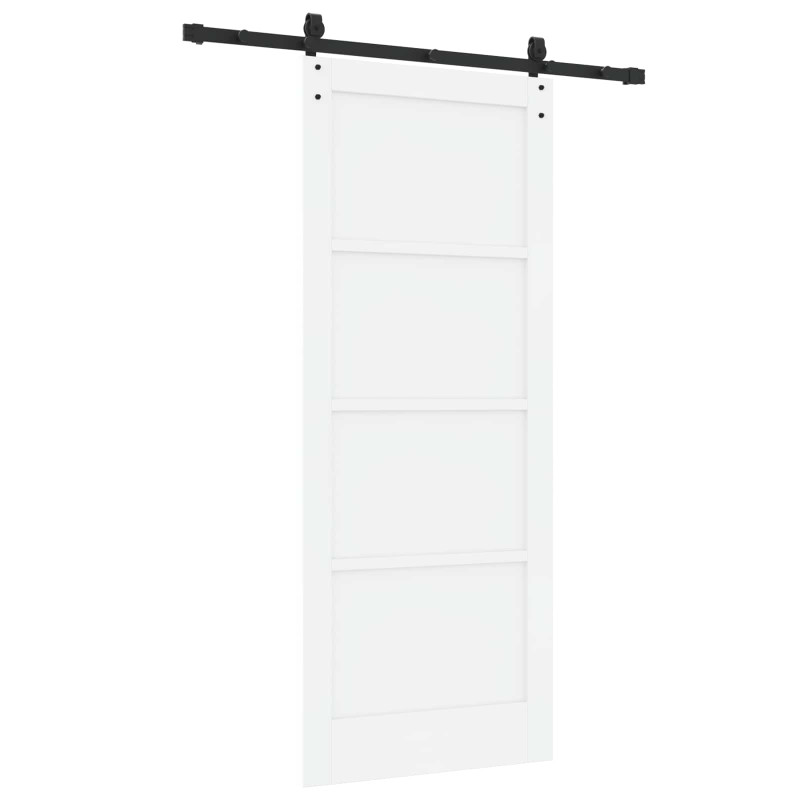 Drzwi przesuwne ORKDAL Biały 83 x 202 cm Lite drewno sosnowe