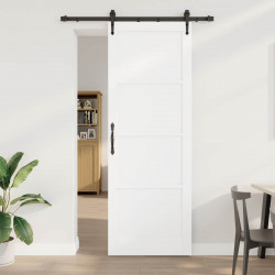 Drzwi przesuwne ORKDAL Biały 83 x 232 cm Lite drewno sosnowe
