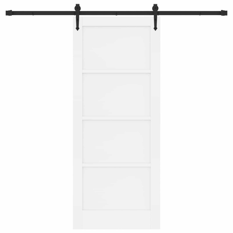 Drzwi przesuwne ORKDAL Biały 83 x 202 cm Lite drewno sosnowe