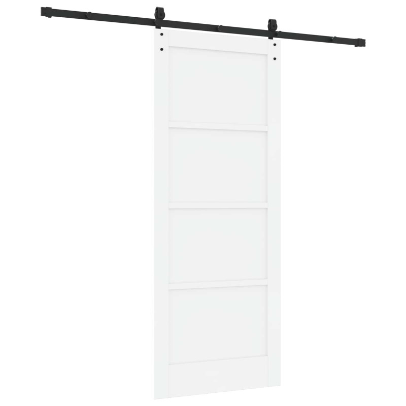 Drzwi przesuwne ORKDAL Biały 83 x 202 cm Lite drewno sosnowe