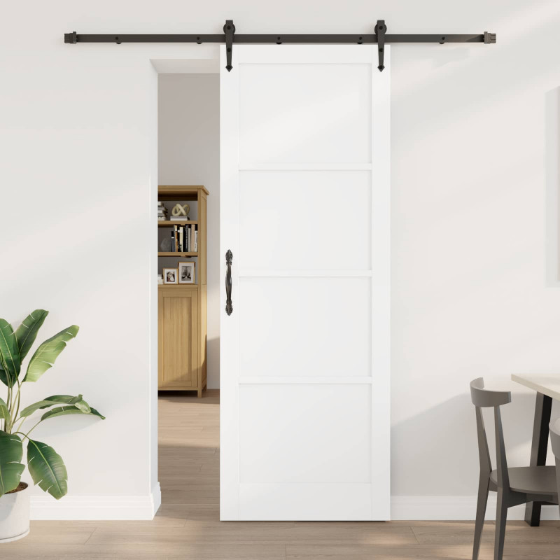 Drzwi przesuwne ORKDAL Biały 83 x 232 cm Lite drewno sosnowe