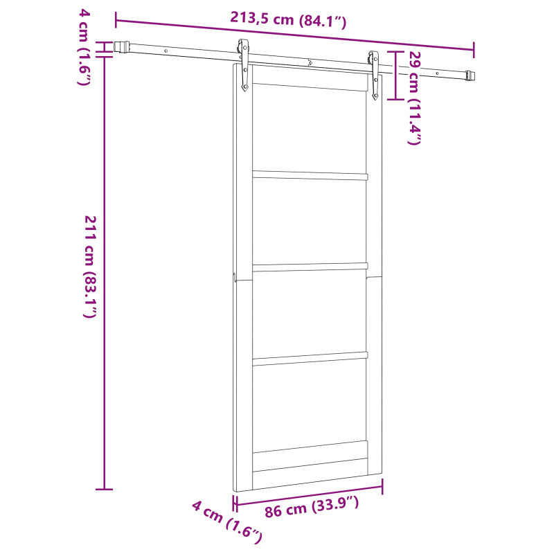 Drzwi przesuwne ORKDAL naturalny 86 x 211 cm