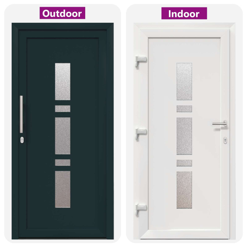Drzwi Frontowe antracytowy 98 x 208 cm PVC