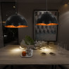 Lampy sufitowe, 2 szt., czarno-złote, półkoliste, 40 cm, E27
