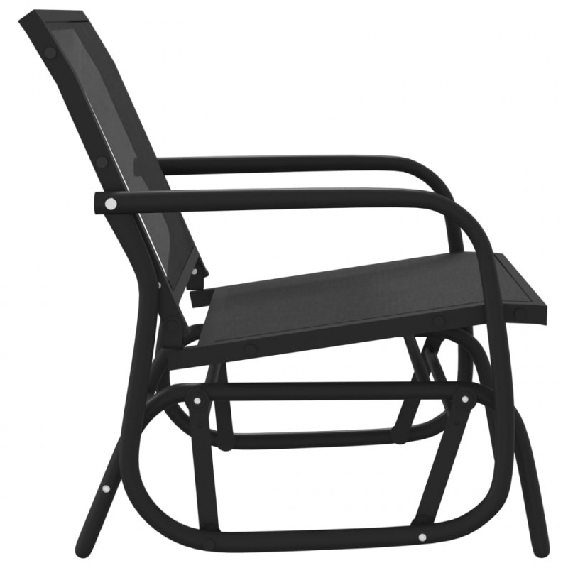 Ogrodowe fotele bujane, 2 szt., czarne, 61x76x87 cm, textilene
