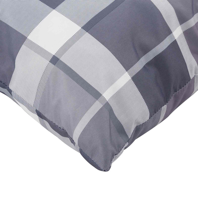 Poduszka na zewnątrz 4 pcs Szary w krate 40 x 40 cm tkanina