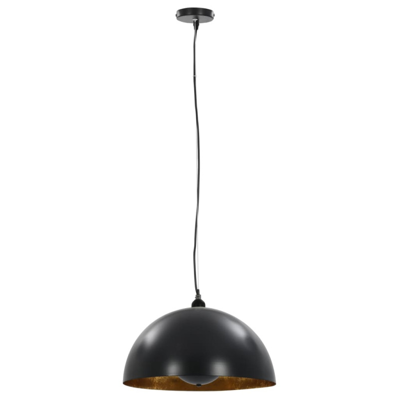 Lampy sufitowe, 2 szt., czarno-złote, półkoliste, 40 cm, E27