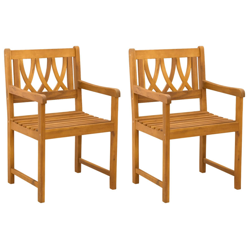 Ławka ogrodowa 2 pcs naturalny 56 x 55,5 x 90 cm