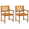 Ławka ogrodowa 2 pcs naturalny 56 x 55,5 x 90 cm