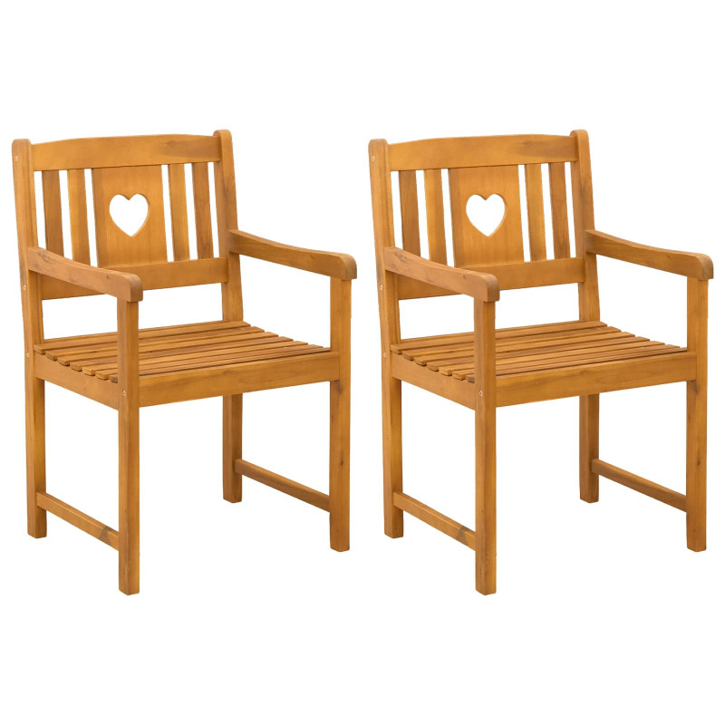Ławka ogrodowa 2 pcs naturalny 56 x 55,5 x 90 cm