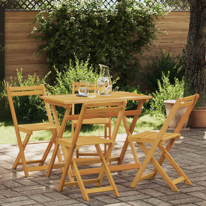 Składane krzesła ogrodowe 4 pcs naturalny 40 x 53 x 80 cm