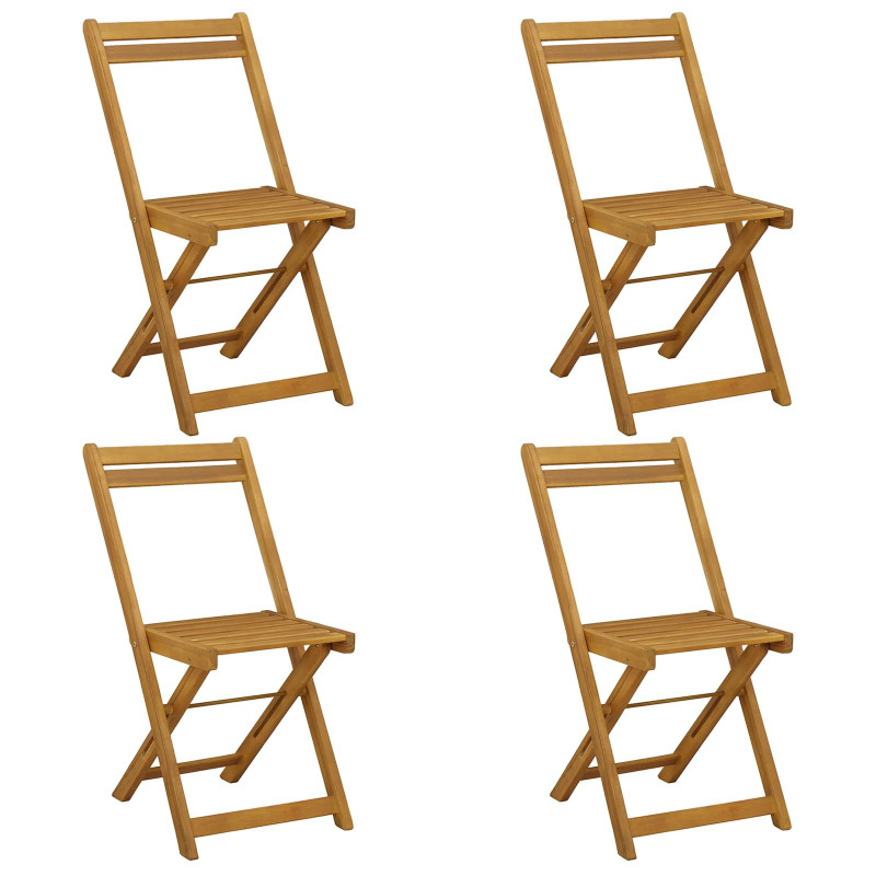 Składane krzesła ogrodowe 4 pcs naturalny 40 x 53 x 80 cm