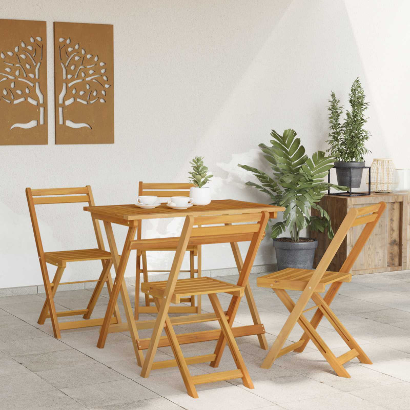 Składane krzesła ogrodowe 4 pcs naturalny 40 x 53 x 80 cm