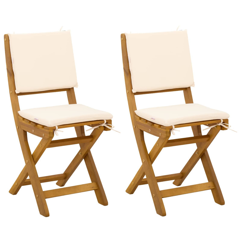 Krzesła Bistro na Zewnątrz 2 pcs kremowobiały 38 x 46 x 85 cm