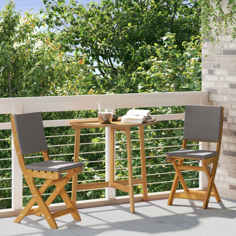 Krzesła Bistro na Zewnątrz 2 pcs ciemnoszary 38 x 46 x 85 cm