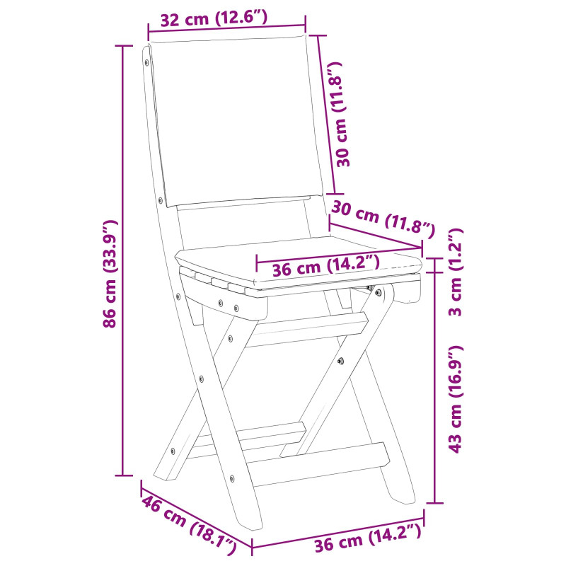 Krzesła Bistro na Zewnątrz 2 pcs ciemnoszary 38 x 46 x 85 cm